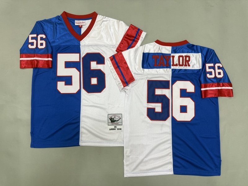 Men 2025 New York Giants #56 Taylor white blue Throwback Limited NFL Jersey style 001->new york giants->NFL Jersey